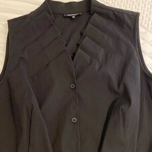Lafayette 148 New York Black Sleeveless Blouse